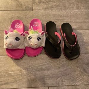 Girls lot unicorn sandals size 2/3